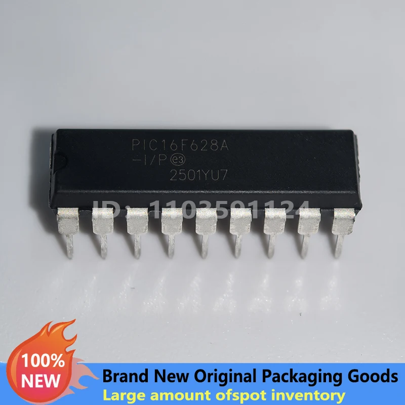 10Pcs New Original PIC16F628A-I/P DIP-18 PIC16F628A PIC16F628 16F628 Flash-Based, 8-Bit CMOS Microcontrollers