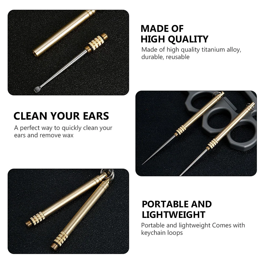 Titanium Alloy Ear Spoon Cleaning Tools Earpick Cleaner Digging Spoons Portable Wax Earwax Removable Stainless Steel Toddler