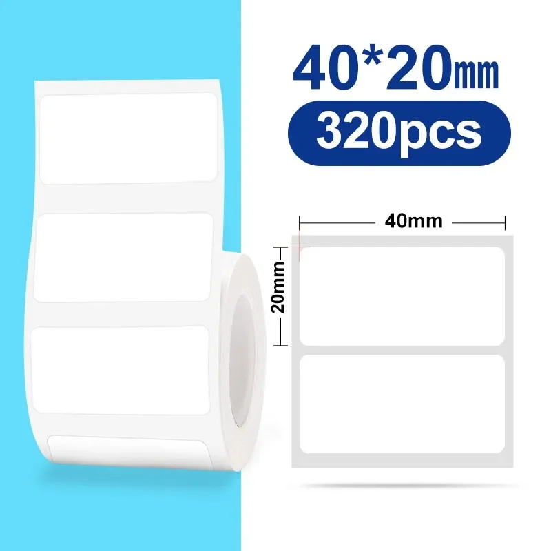 30–50 mm Niimbot B21 B1 B3S Drucker-Etikettenpapierrolle, weiße Aufkleber-Druckpapierrollen, reißfester, wasser- und ölbeständiger Klebstoff
