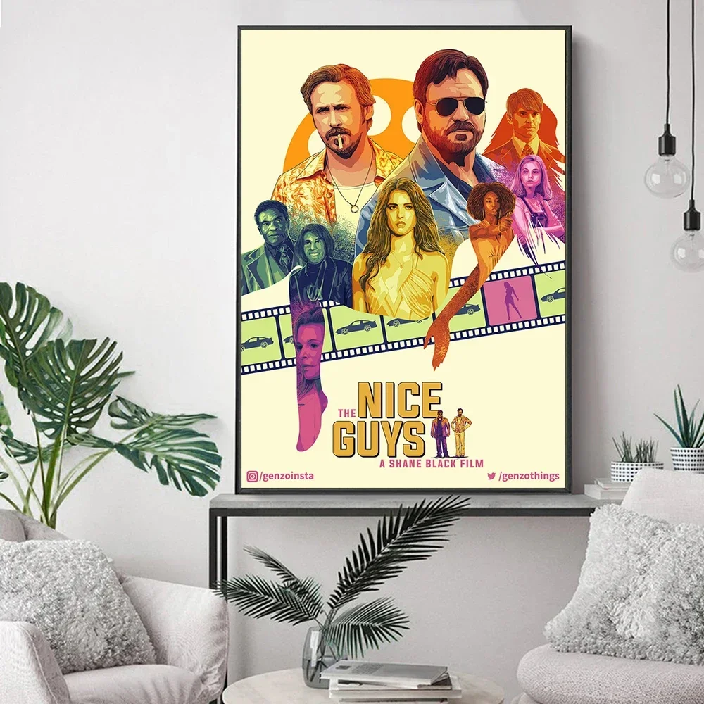 The Nice Guys Action Comedy Film Canvas Painting Print Poster Movie Wall Art Picture for Video Room Cinema Home Decor