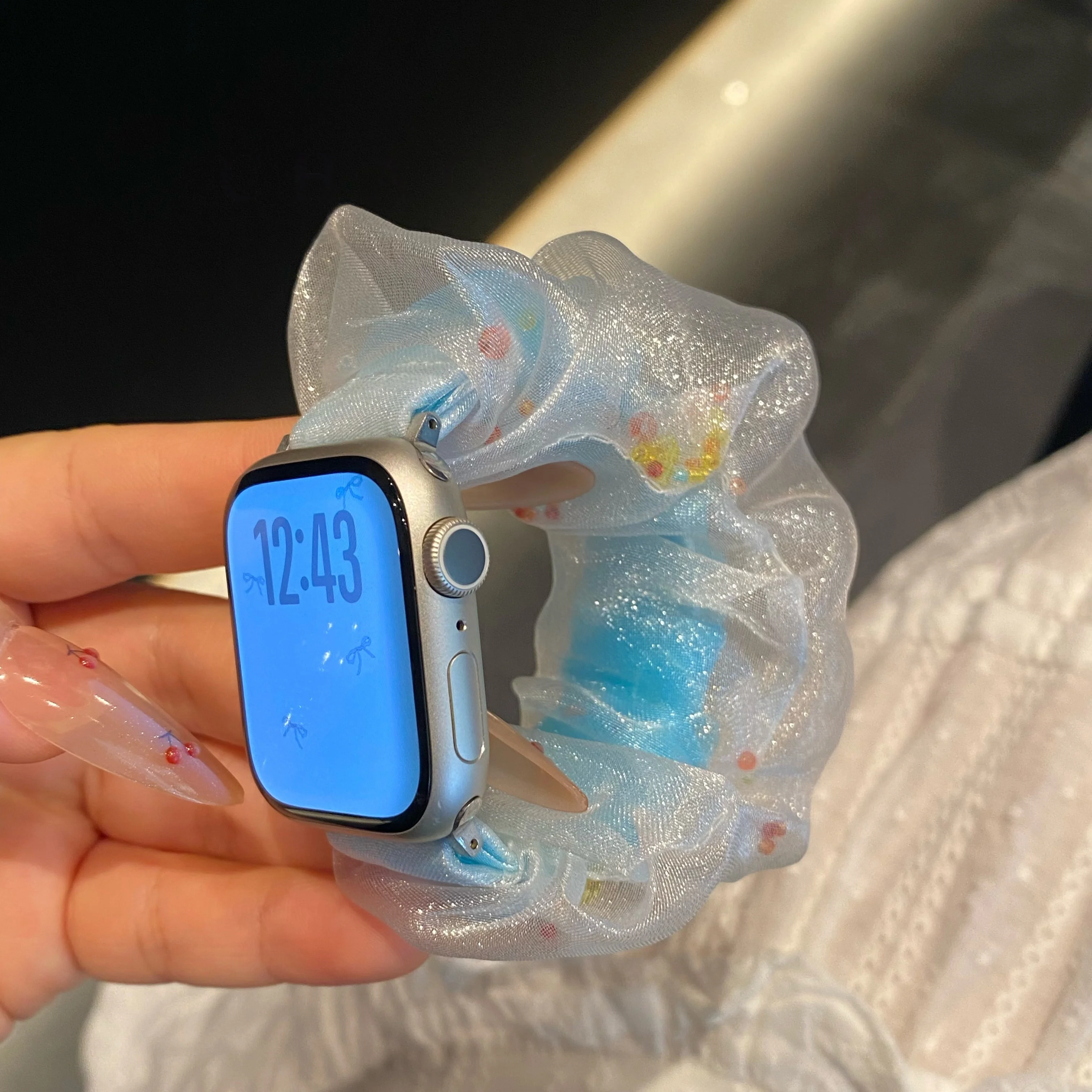 

Compatible with iWatch strap 38mm 40mm 41mm 42mm 44mm 45mm 49mm blue headband fashion strap