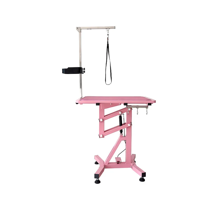 

Pet grooming table pneumatic lift table height adjustment with boom shearing table free storage box
