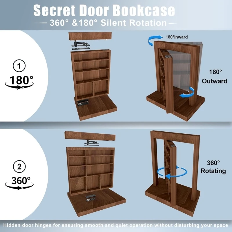 مفصلي على رف الكتب غير المرئي تعيين آلية دبوس قابلة للتعديل تعليمات فيديو مفصلة A2BB
