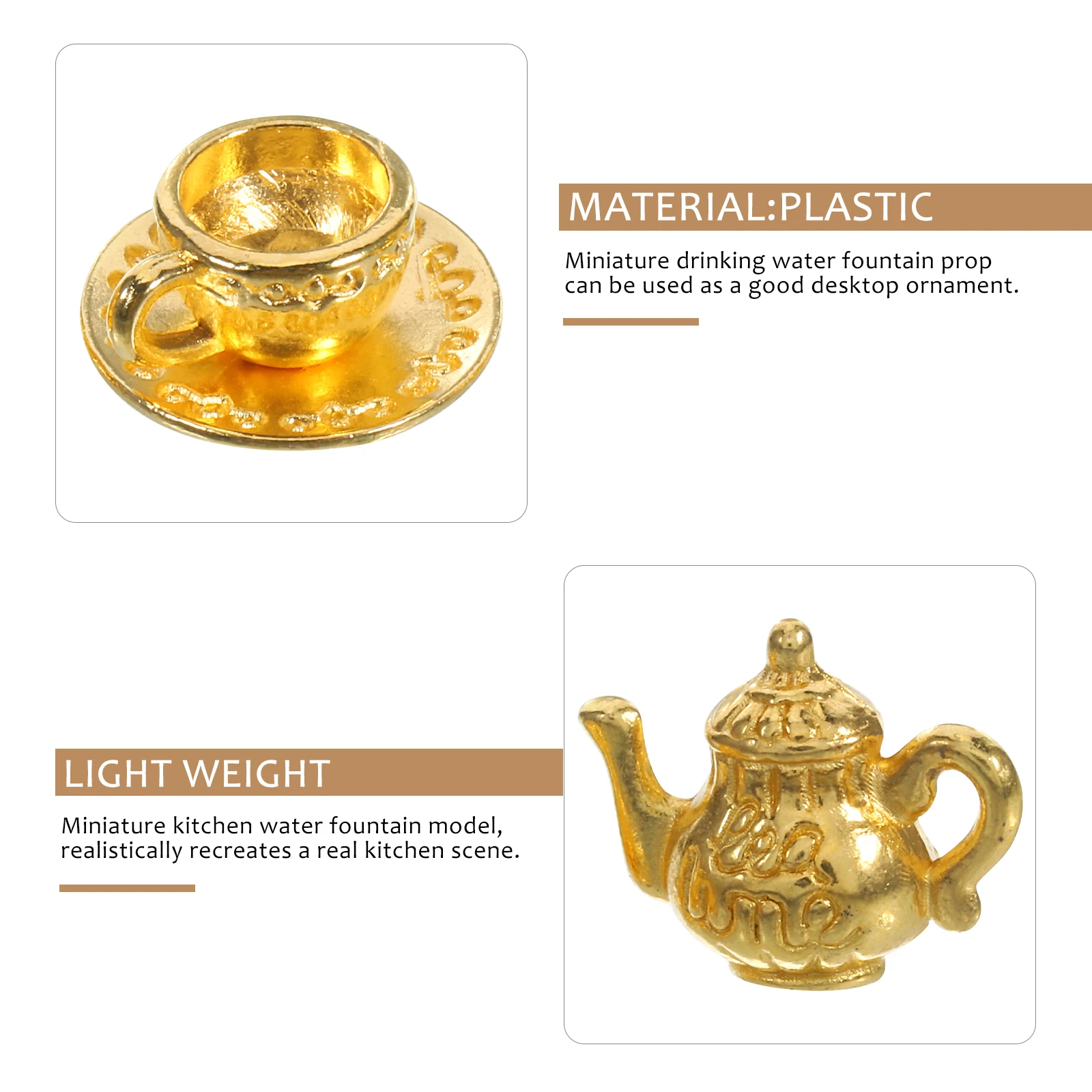 1 ensemble de mini-théière, théière miniature en métal, théière simulée avec tasse à thé pour la décoration de la cuisine, du bureau, de la maison, du bureau, vintage