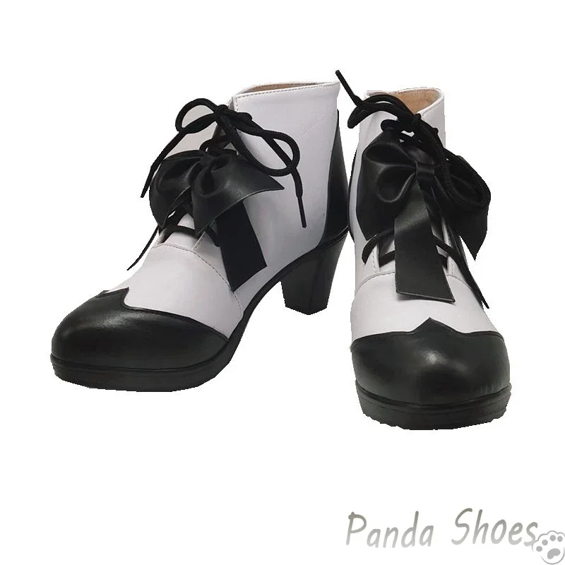 Preto mordomo ciel cosplay sapatos anime couro preto branco botas ciel phantomhive cosplay traje prop sapatos para festa de halloween