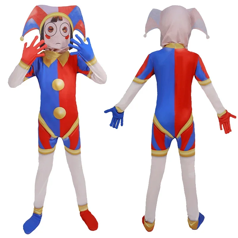 The Amazing Digital Circus Cosplay Costume Cartoon Circus Pomni Jumpsuit Outfits Anime Bodysuit Halloween Costume for Adult Kids