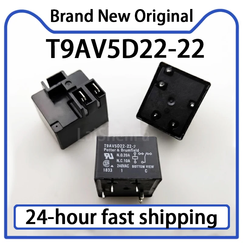 1 قطعة T9AV5D22-22 التتابع 22 فولت واحد على واحد قبالة 5 دبوس 3 دبوس التوصيل 20A المخزون الأصلي