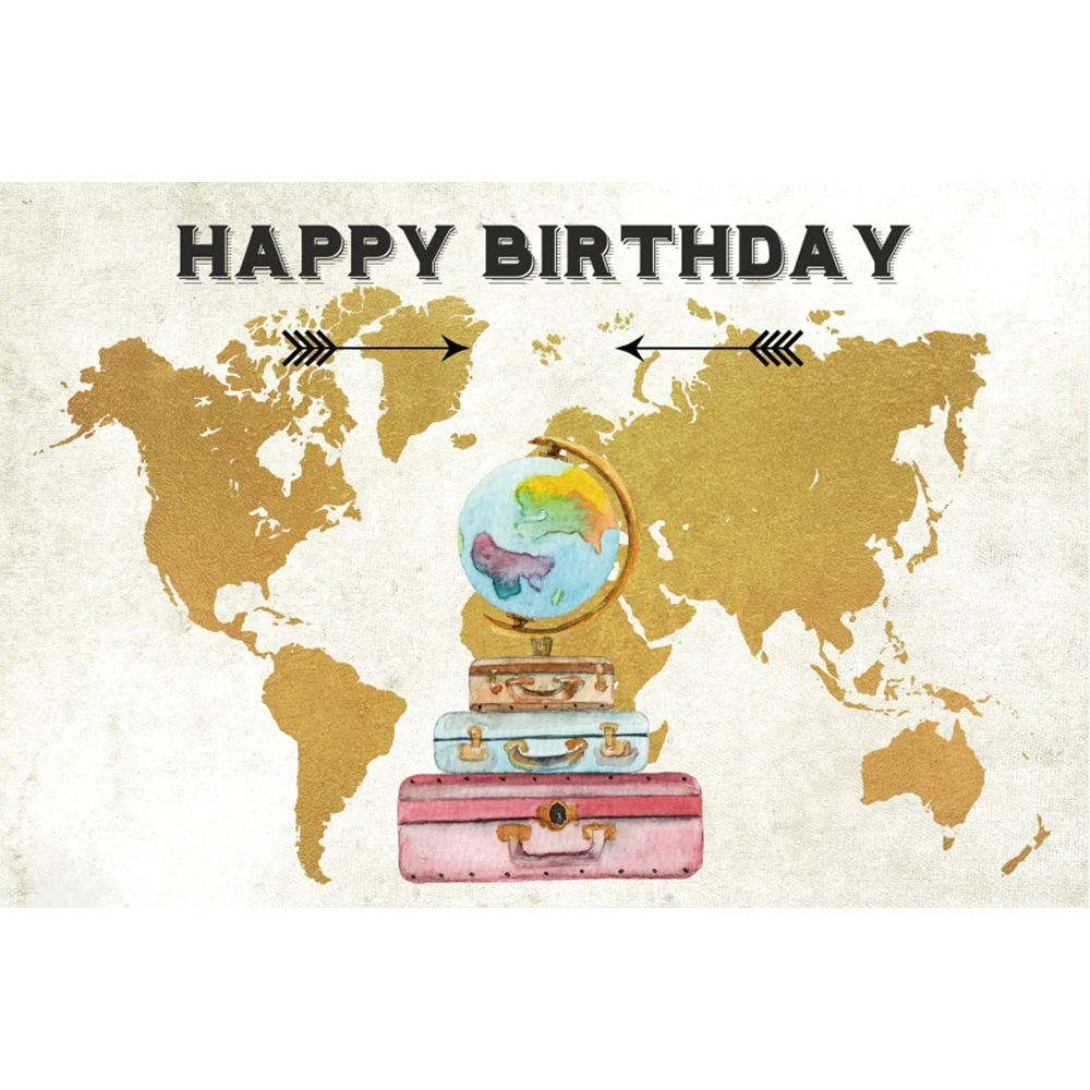 مغامرة السفر الخلفيات العالم الأطفال حفلة عيد ميلاد بالون ساخن طائرة حمراء استحمام الطفل التصوير خلفية ديكور