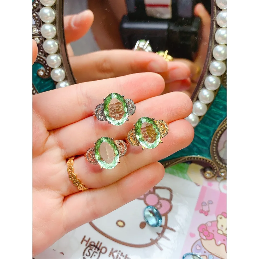 

Graceful Natural Green Crystal Sterling Silver Ring – Timeless Classy Jewelry Perfect for Any Celebration Wear
