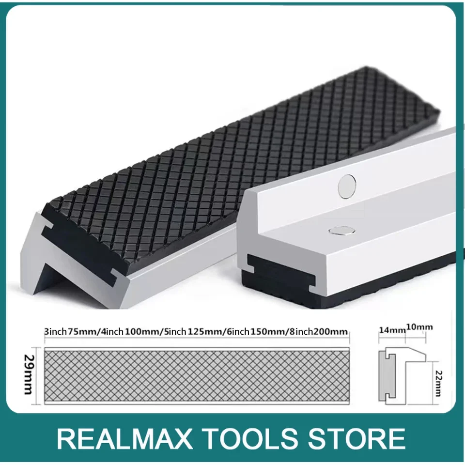 CNC 4/5/6inch Vise Magnetic Protective Cover Universal Soft Vice Jaws Pads Covers Aluminium Alloy+Rubber For Any Metal Vise