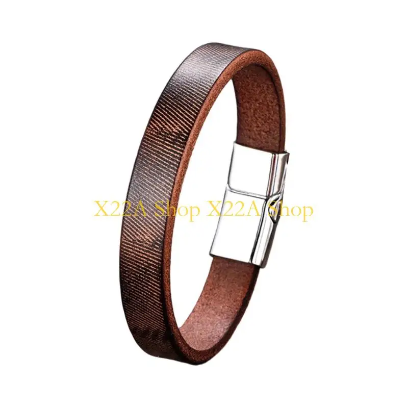 Unique Stylish Unisex Leather Wristband Italian Cowhides Couple WristchainRetro Styling Comfort Fit Jewelry For Daily Use
