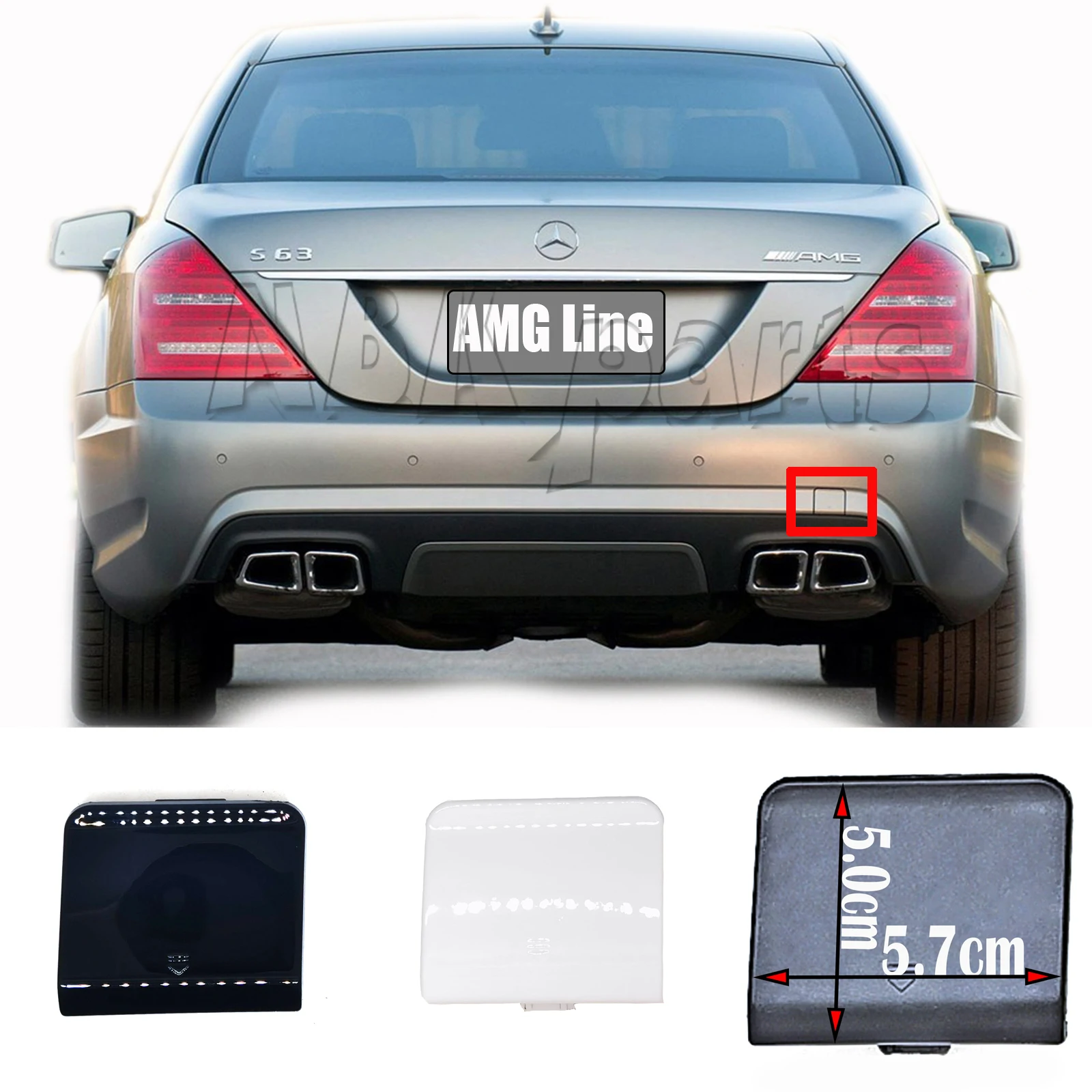 A2218852922 Fit 10-13 Mercedes-Benz S-Class AMG W221 Facelift 55 63 65 400 430 500 600 Rear Tow Cover