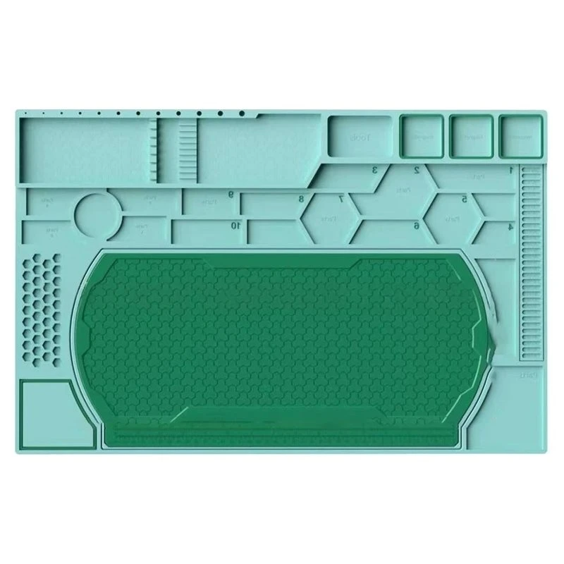 Cooking Appliances Magnetic Repair Silicone Pad With Screw Fixing & Tool Storage Phone Disassembly PCB Electronic Repair Green