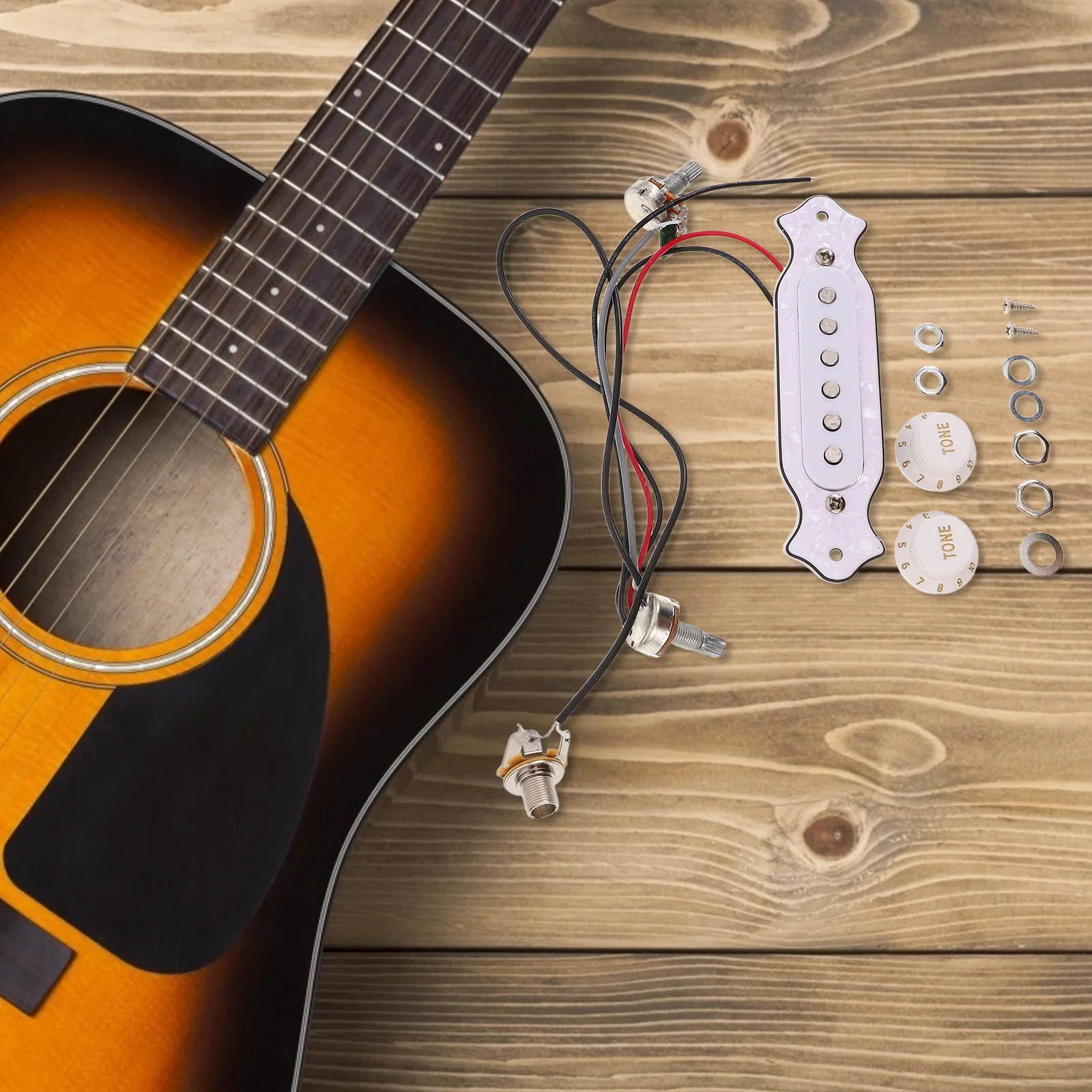 

Soundhole Pickup Set For 6-String Electric High Fidelity Portable Guitar Pickup System Wide Compatibility Guitar Accessories Kit
