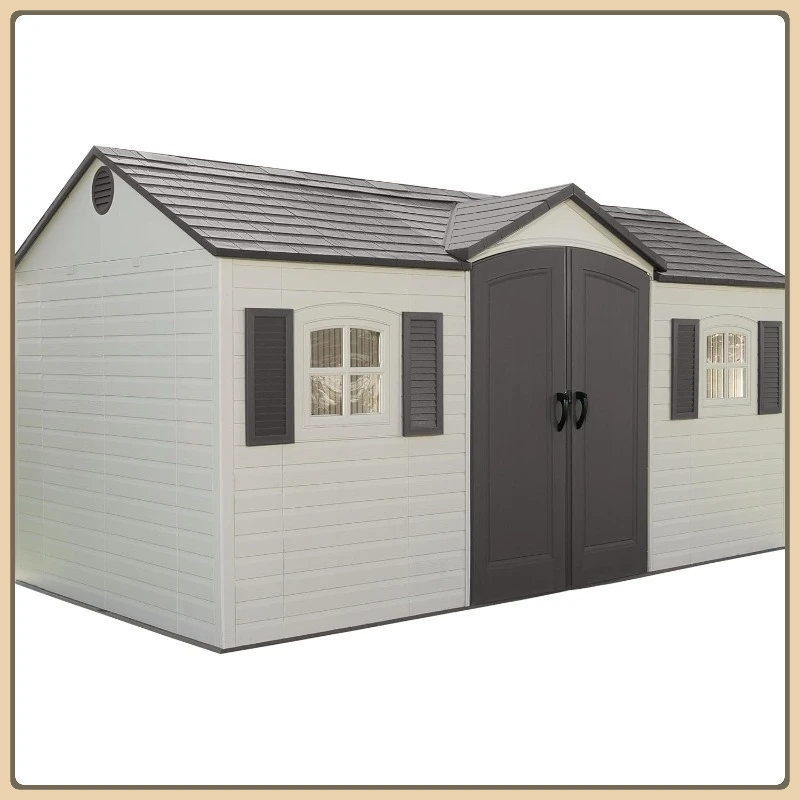 سقيفة تخزين خارجية مقاس 8 × 15 قدم، رمل صحراوي للاستخدام في الحديقة والفناء الخلفي