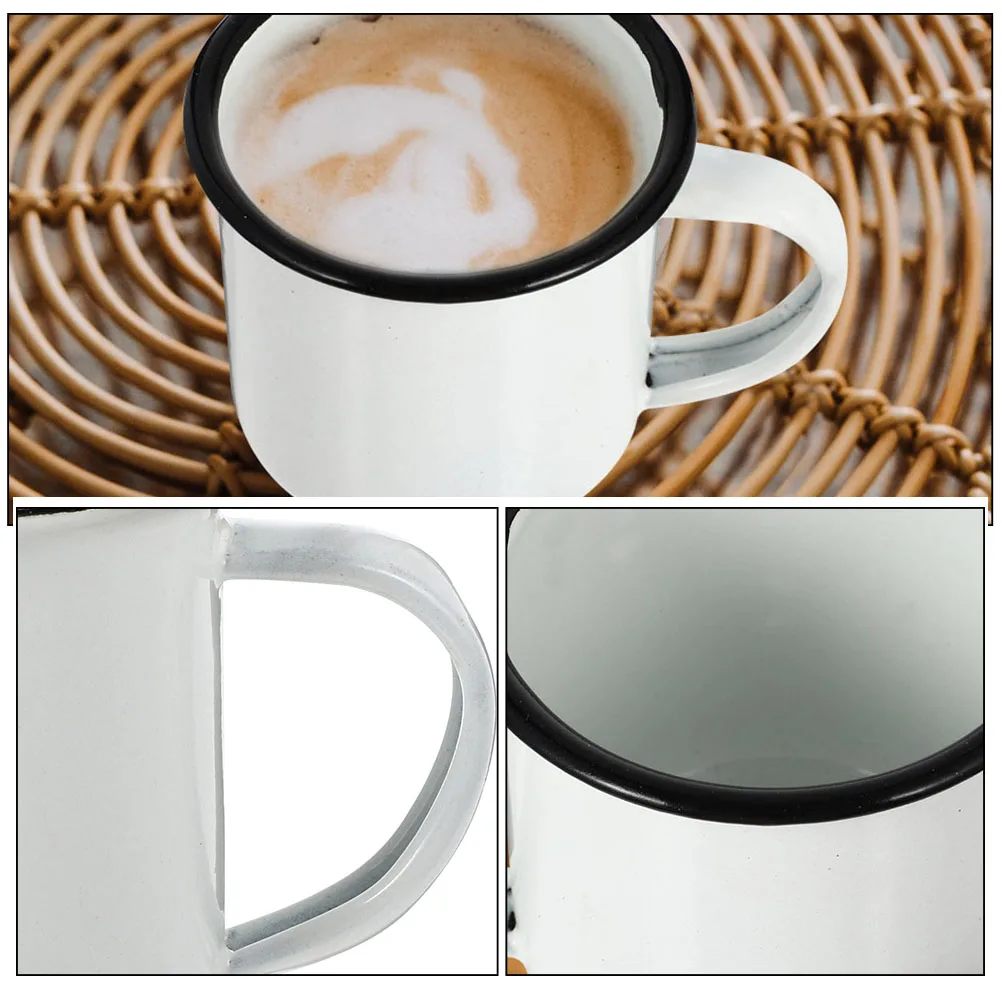 

2 Pcs Enamel Drinking Cup Coffee Mug Tea Cups Creative Vintage Water Retro Travel