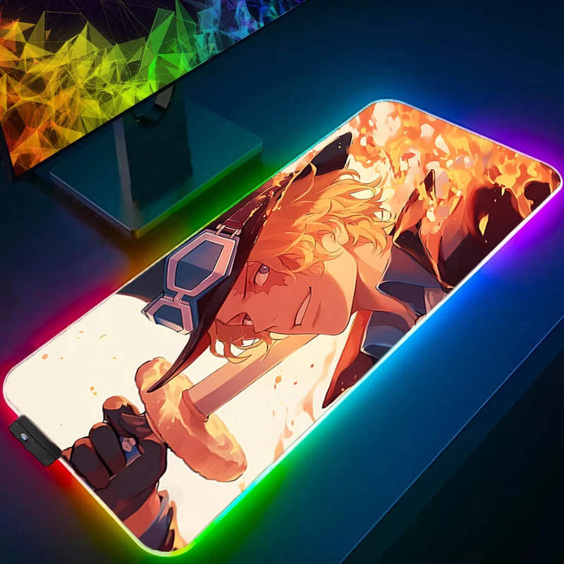 RGB Computer Varmilo Keyboard LED Mouse Pad 90x40cm one piece Sabo Backlight Gaming Accessories Gamer Carpet Desk Mat Mousepad