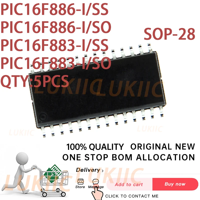 

(5PCS) 100% New PIC16F886-I/SS PIC16F886-I/SO PIC16F883-I/SS PIC16F883-I/SO PIC16F883 PIC16F886 I/SS I/SO SOP-28