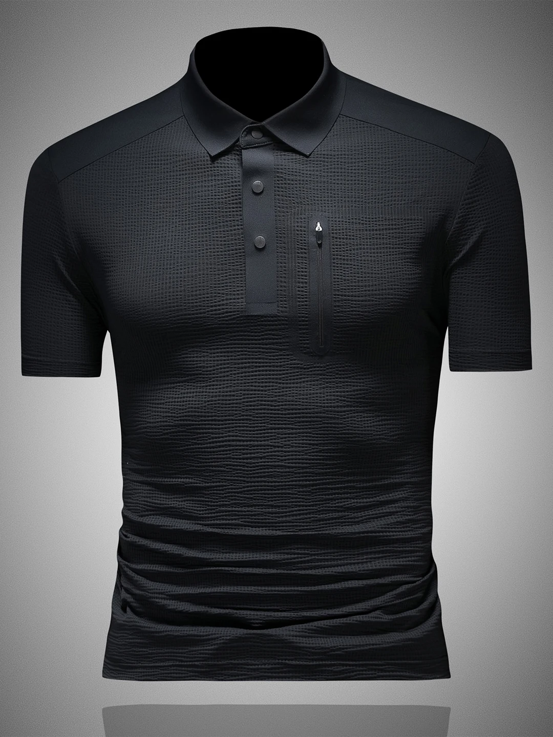 

Ice Silk irt ort Sve Men's Summer Sweat Absorbent Outdoor Casual Thin Sl Ice Silk T-irt Stand Fit Busi...