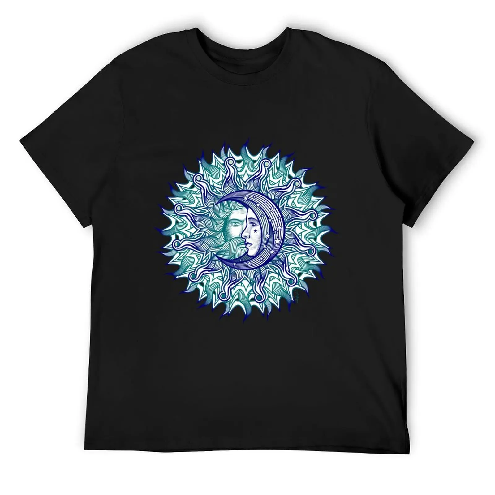 

Meeting of the Sun and the Moon (Green) T-Shirt luxury t-shirt vintage graphic tee T-shirts for men cotton
