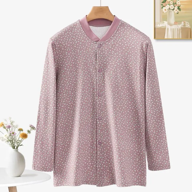 

Fashionable Pure Cotton Cardigan Middle-aged and Elderly Tops