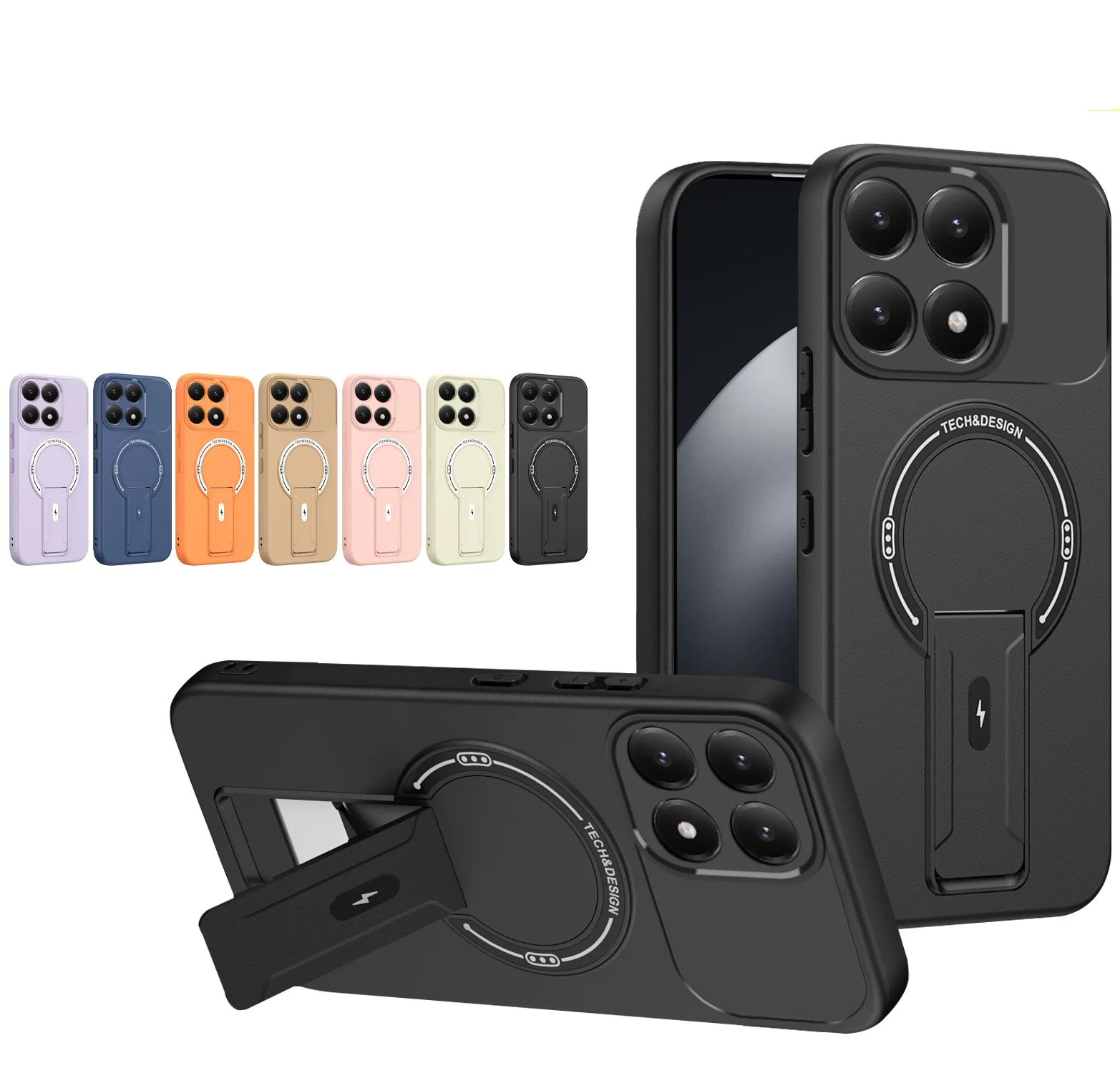 

Shockproof Case For Xiaomi Mi 15T Redmi Note 15 Pro Plus 14 15C 14C A5 13 Military Grade Magnetic KickStand Holder Skin Cover