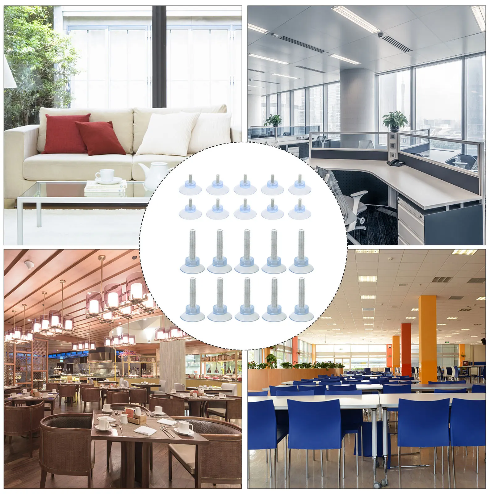 

32Pcs Adjustable Furniture Foot Levelers Premium Pads for Smooth Glide Prevent Scratches on Hardwood Tile Carpet Furniture Foot