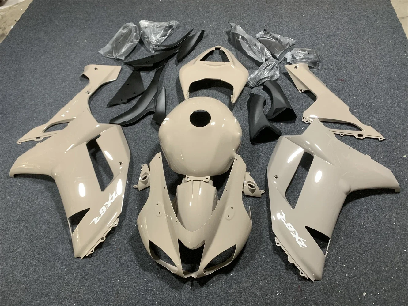 Motorcycle fairing fits ZX-6R 07-08 -6R 636 2007 2008 body fairing Khaki motorcycle housing