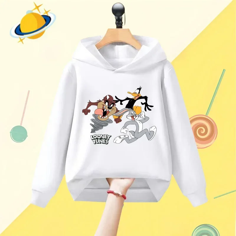 Anime Bunny Bugs Kids Hoodie Cartoon printed Autumn/Winter Long sleeve sweatshirt Boys Girls Kawaii casual top Harajuku