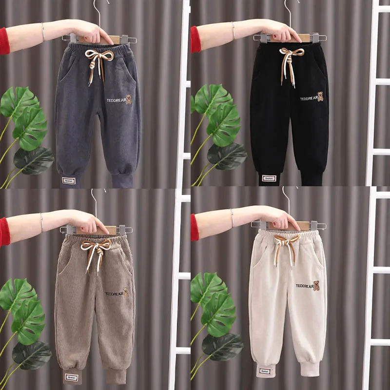 

Лидер продаж, флисовые детские штаны, зимние повседневные спортивные длинные брюки, детская одежда для мальчиков