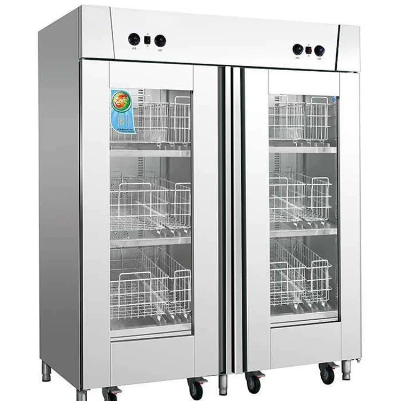 التطهير التجاري سعة كبيرة عالية الأداء دوران الهواء الساخن أطباق التطهير لوحات خزائن مع عربة