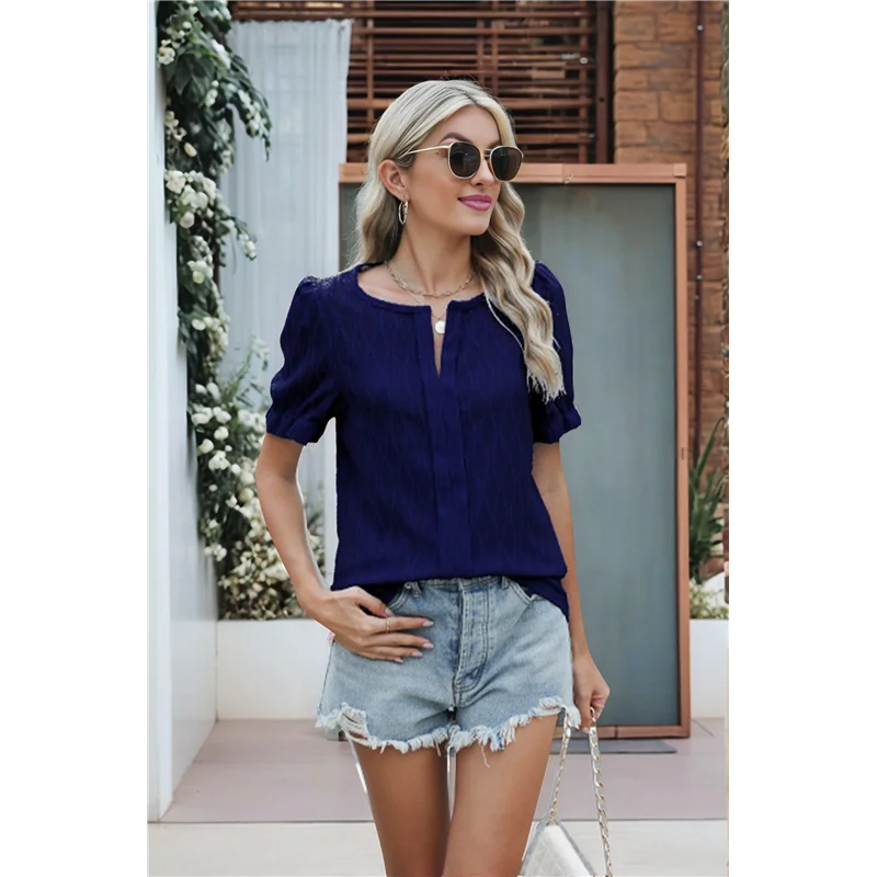 بلوزات على الموضة النسائية بلوزات بأكمام منتفخة لطيفة للنساء ملابس غير رسمية للربيع والصيف لعام 2025