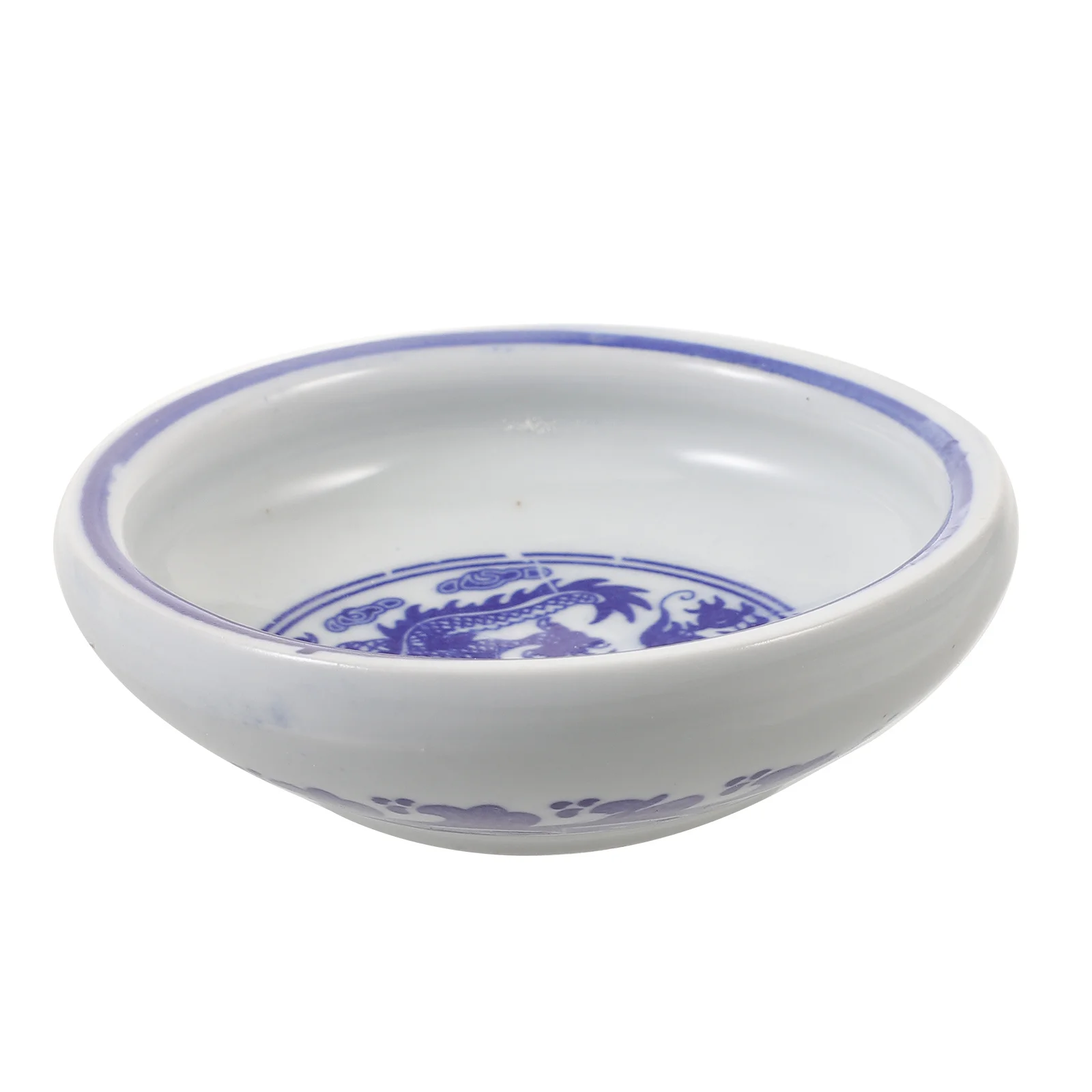 

1Pcs High Quality Ceramic Ink Dish Blue and White Porcelain Ink Plate for Calligraphy Brush Pen Holder Office Stationery Art Use
