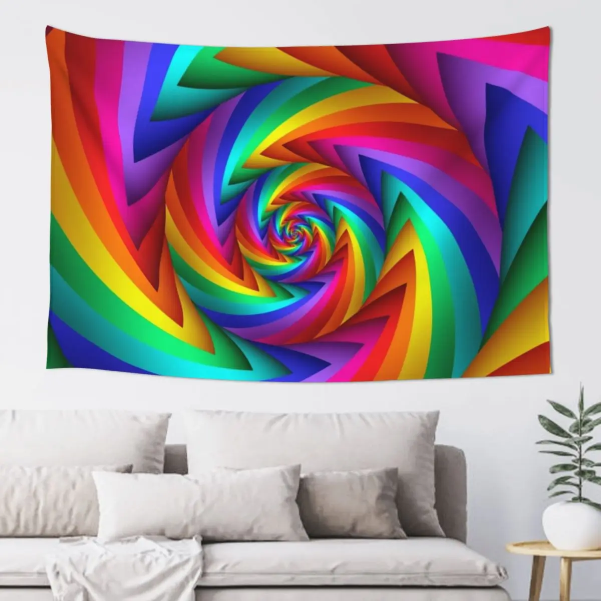 Rainbow Fractal Spiral Tapestry Living Room Decoration Room Design Outdoor Decoration For Bedroom Tapestry