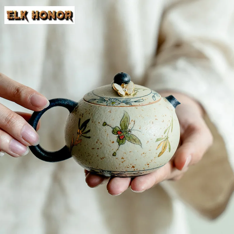 

150 мл ручная роспись бабочка орхидея Xishi чайник древний чайник заварочный горшок чайник с шариковым отверстием коллекция посуды