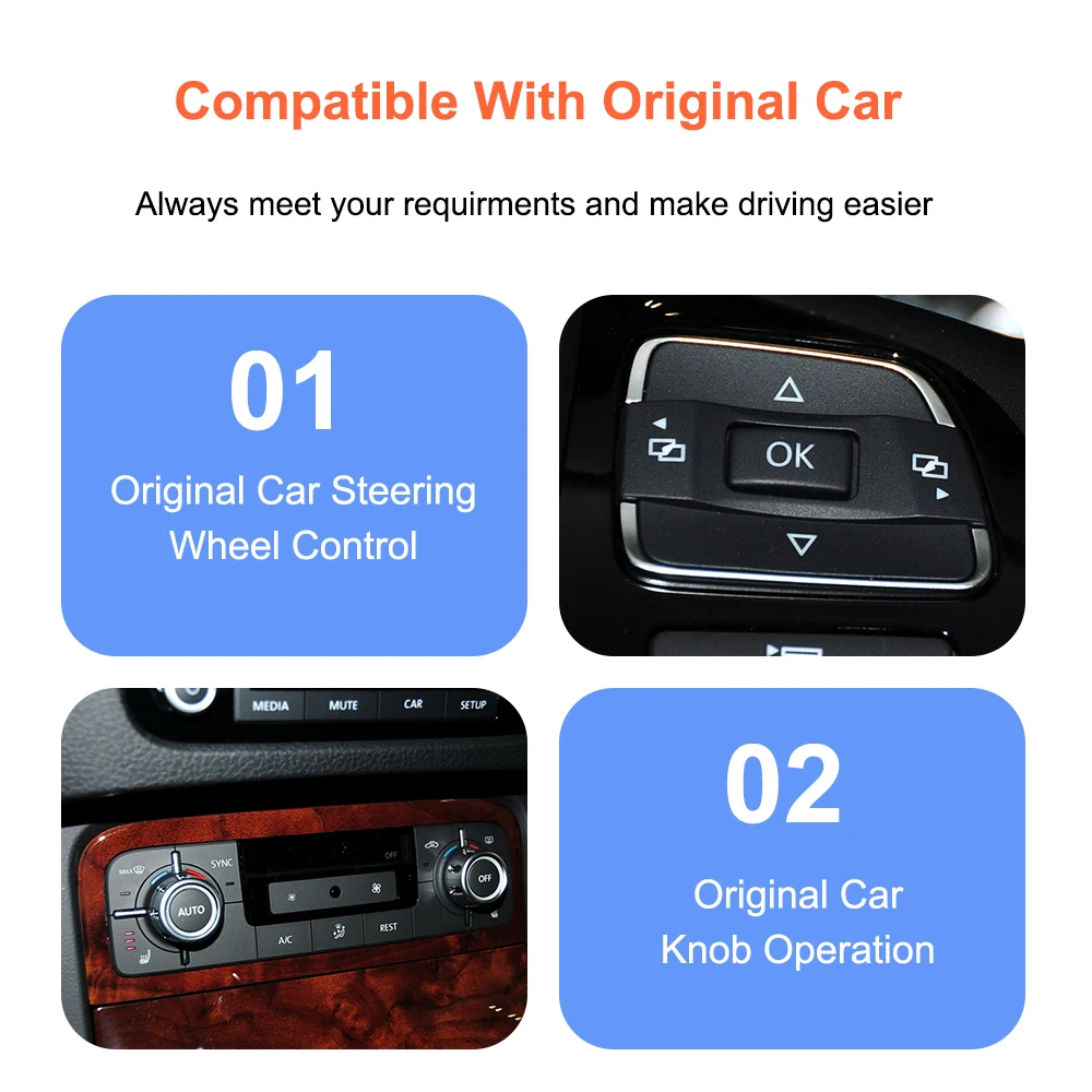 Bonroad Wireless Carplay Android Auto Retrofit Decoder Box für Volkswagen Touareg mit 6,5-Zoll-Bildschirm RCD550 2011–2018 Mirroring – Detail 8
