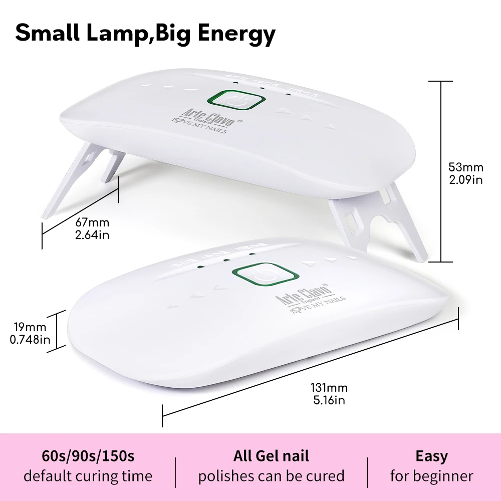 8W UV LED Nail Lamp Foldable Nail Dryer Manicure USB Curing Lights Desk Lamp Nail Gel Polish Quick Dry Nail Art Manicure Tool