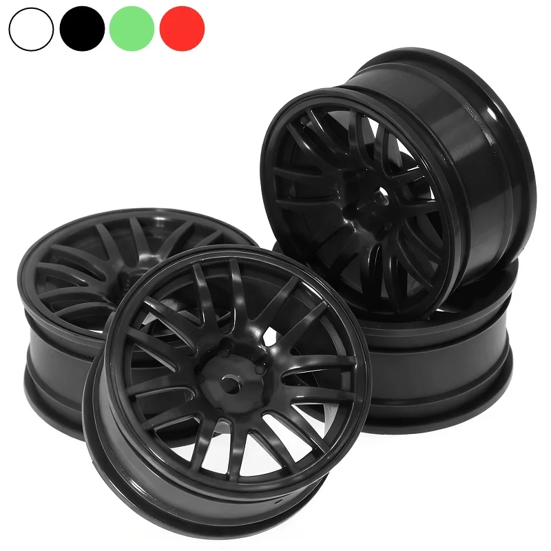4 Color 1/10 RC On-Road Drift Racing Car Plastic Wheel Rim Wheel Hubs for Tamiya XV02 Kyosho HSP HPI Sakura Traxxas RedCat