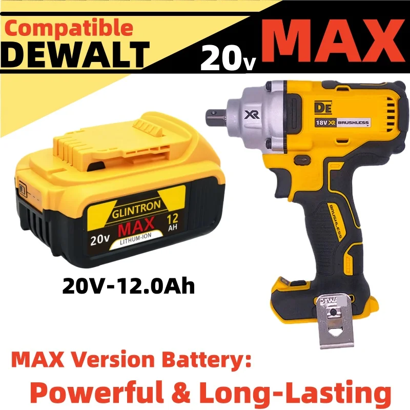 For Dewalt 20V 12.0Ah Rechargeable Battery for Dewalt Cordless Screwdriver Drill Screw Gun Wrench Im