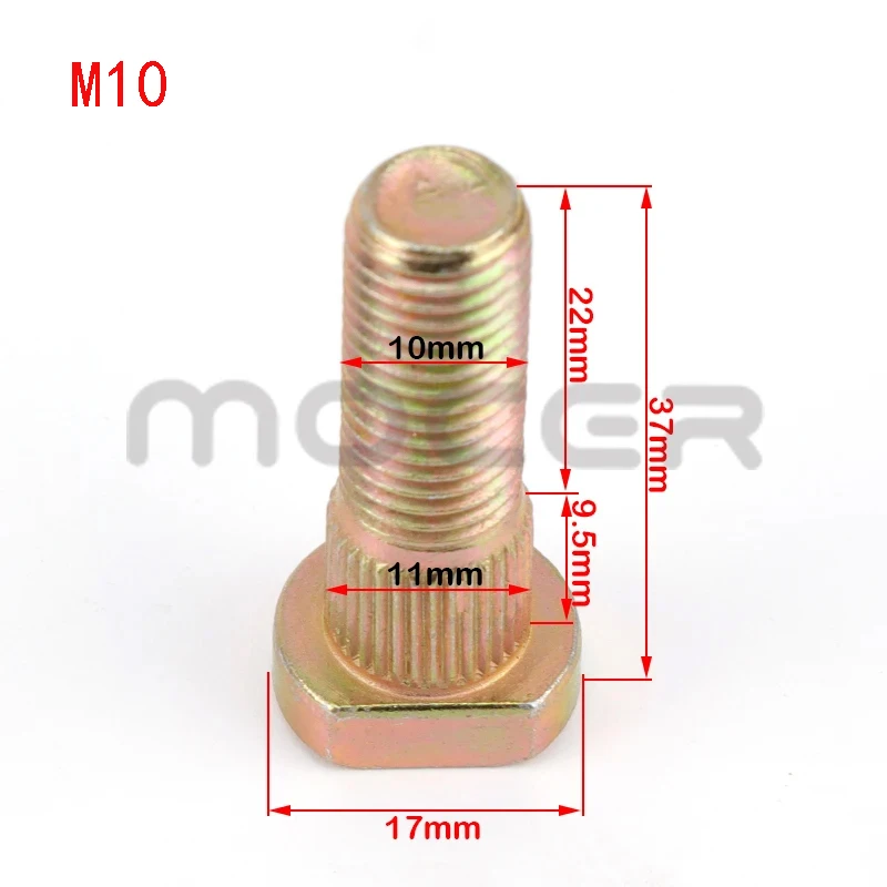 برغي بلوحة ضغط لولبية ، تشغيل مفتاح M10 M12 ، مسمار محوري ، فولاذ ، مركبة ATV ، UTV ، كارت ، أجزاء دراجة رباعية ، 4 لكل قطعة #4