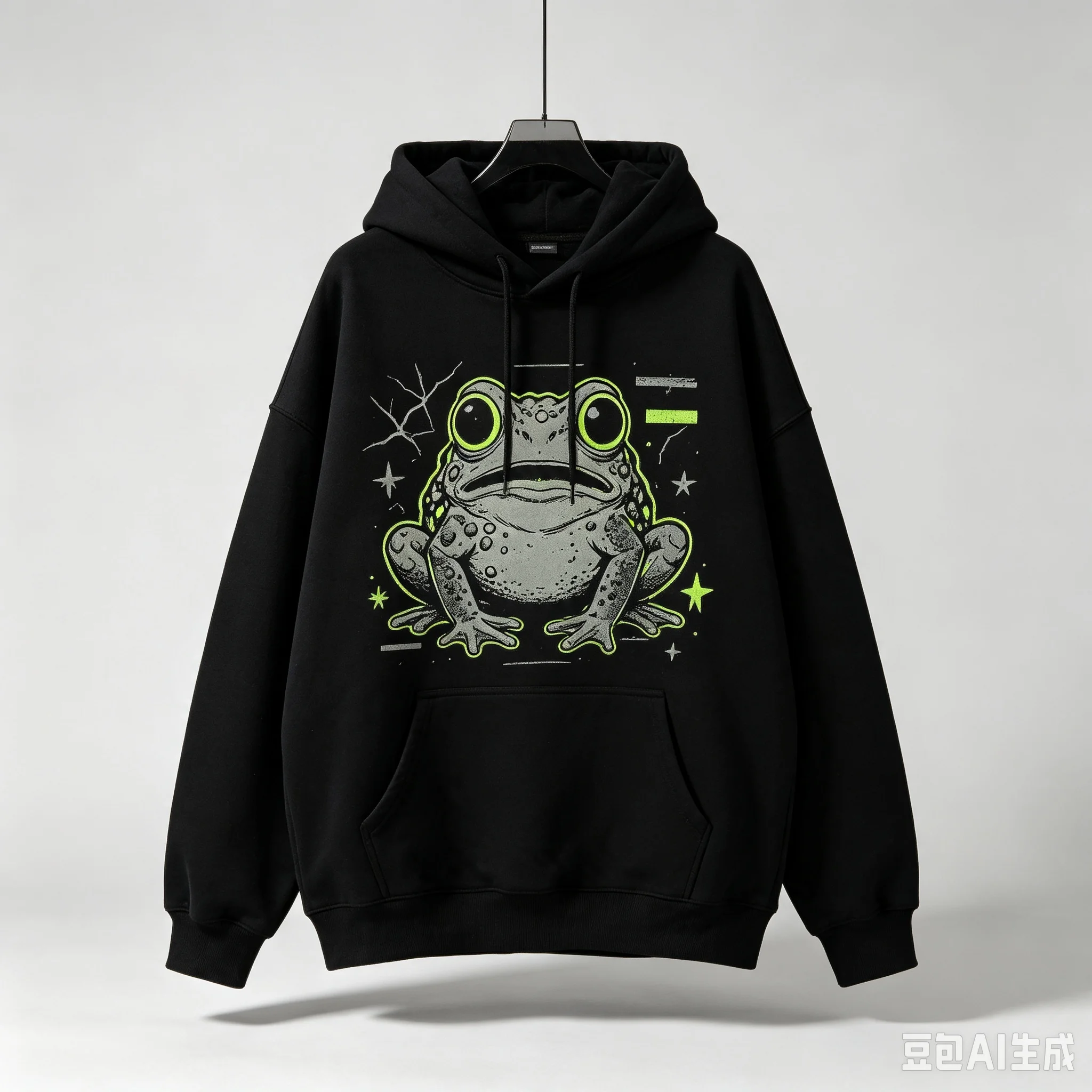 Mutant Frog Graphic Hoodie Unisex Streetwear Vintage Monster Animal Print Oversize Hooded Sweatshirt Men Women Casual Pullover