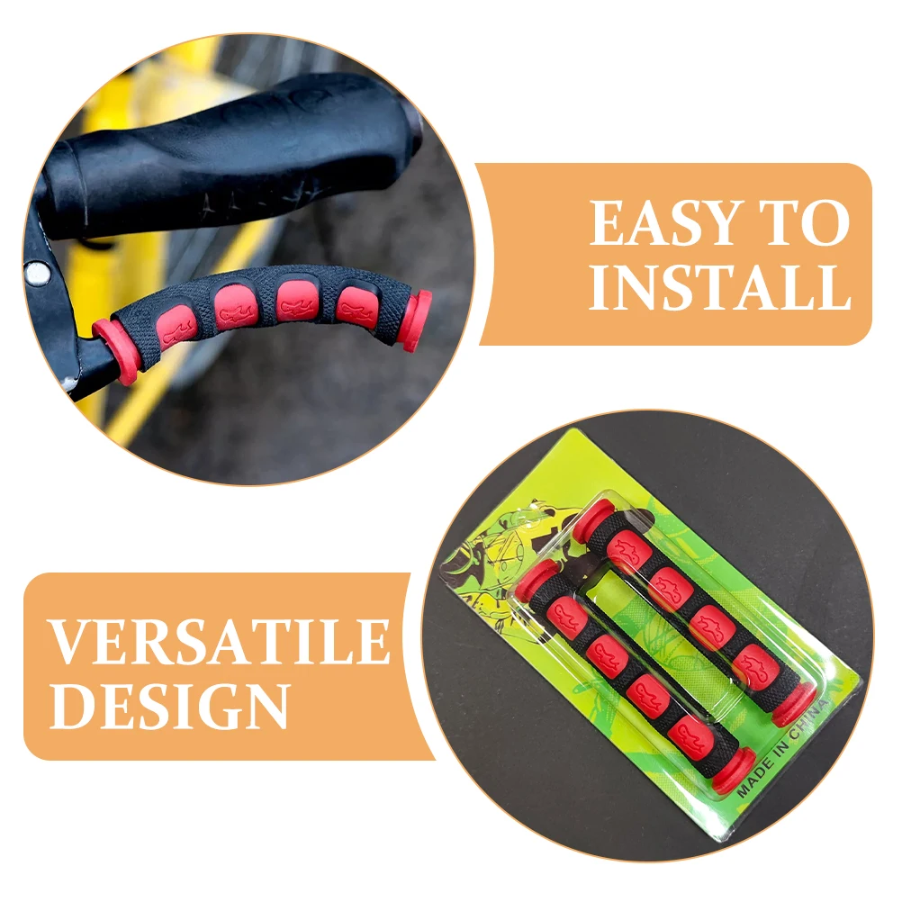 

3 Pairs Red Brake Lever Grips PVC Handlebar Covers for Motorcycle Electric Mountain Bike Road Bike