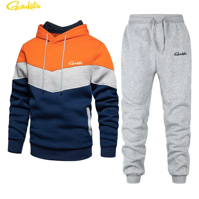 

Gamakatsu Fishing 2025 Men's Clothing Casual Tracksuit Hoodie Tracksuit Suit Fashion Autumn and Winter Fitness Outdoor 2 Sets