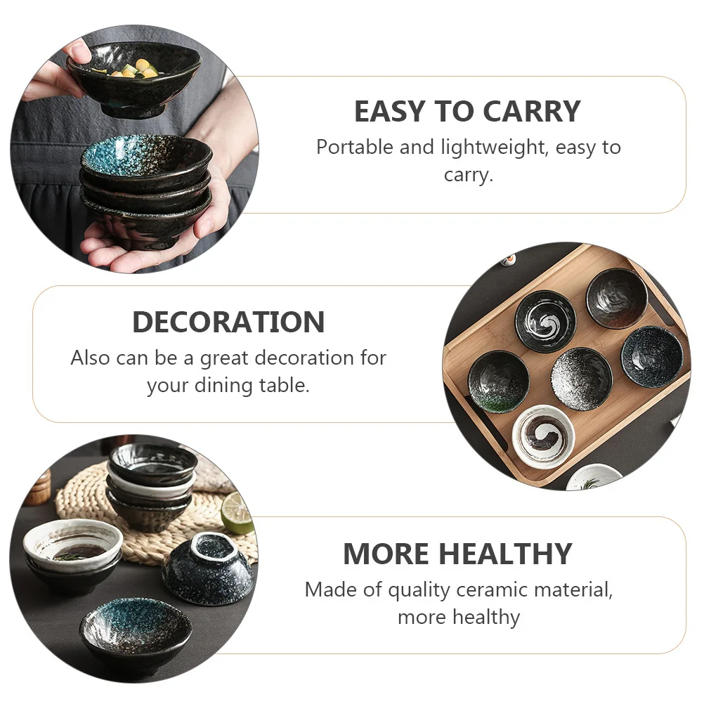 

5Pcs Japanese Style Ceramic Sauce Dishes Practical Seasoning Bowls for Home Kitchen Party Outdoor Camping Bbq Picnic