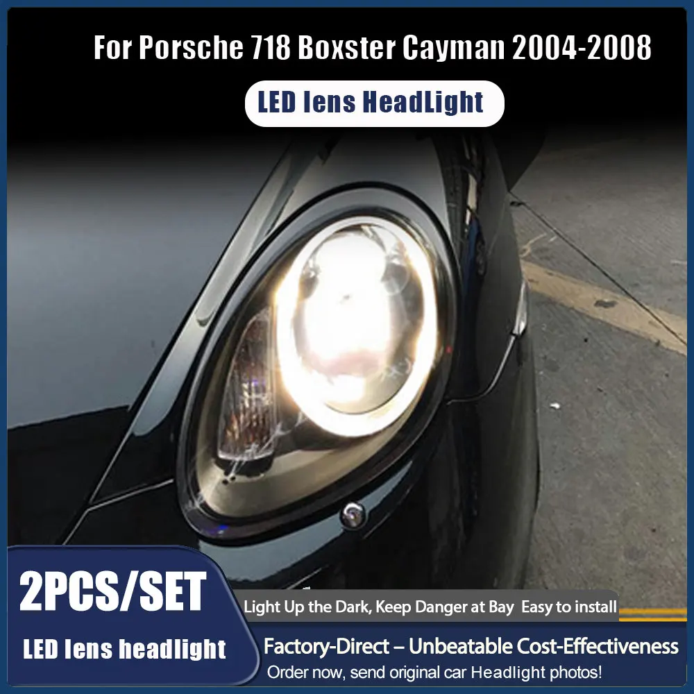 

LED Headlights For Porsche 718 Boxster Cayman 2004-2008 987.1 Head Lights DRL Signal Lamp Bi-xenon Lens Projector Car Assembly
