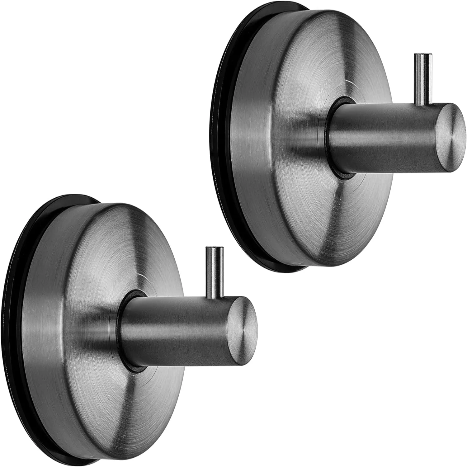 Stainless Steel Vacuum Suction Cup Bathroom Shower Holders - Removable Towel Rack, Bathrobe and Loofah  with Brushed Finish