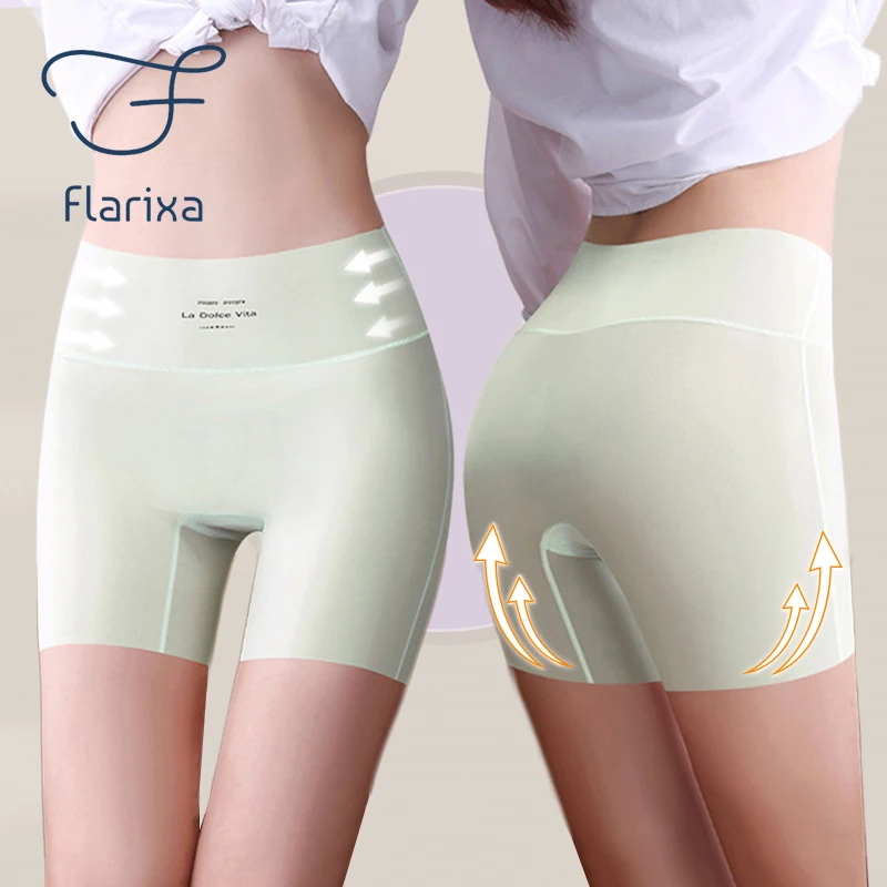 Flarixa Cool Sensation Pants for Under Skirt Women Boxers Underwear Ultra Thin Ice Silk Boyshort Anti Chafing Safety Pants