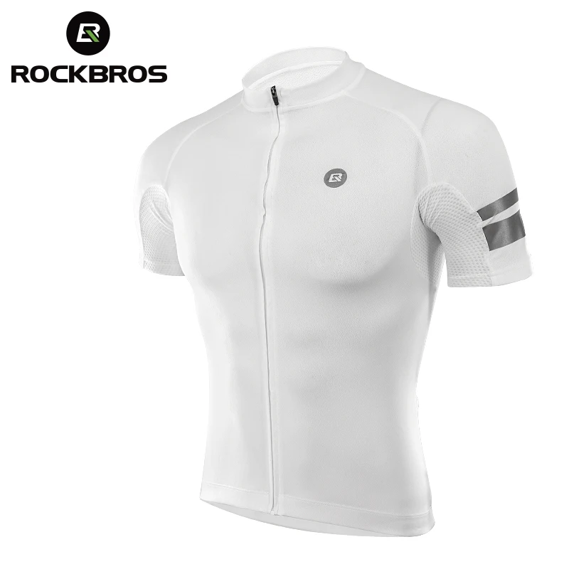 ROCKBROS Radfahren Jersey Männer Atmungs Shirt Sommer Jersey Kleidung Fahrrad Schnell Trockene Kleidung Anti-Uv Reflektierende Kurzarm