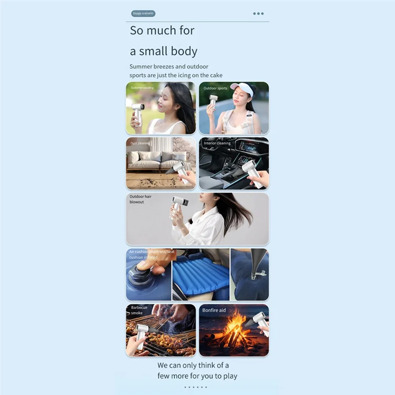 BAAU مروحة تربو في الهواء الطلق مروحة تربو محمولة 80000 دورة في الدقيقة سرعة قابلة للتعديل بلا حدود المحمولة عالية السرعة مروحة تربو عنيفة #6