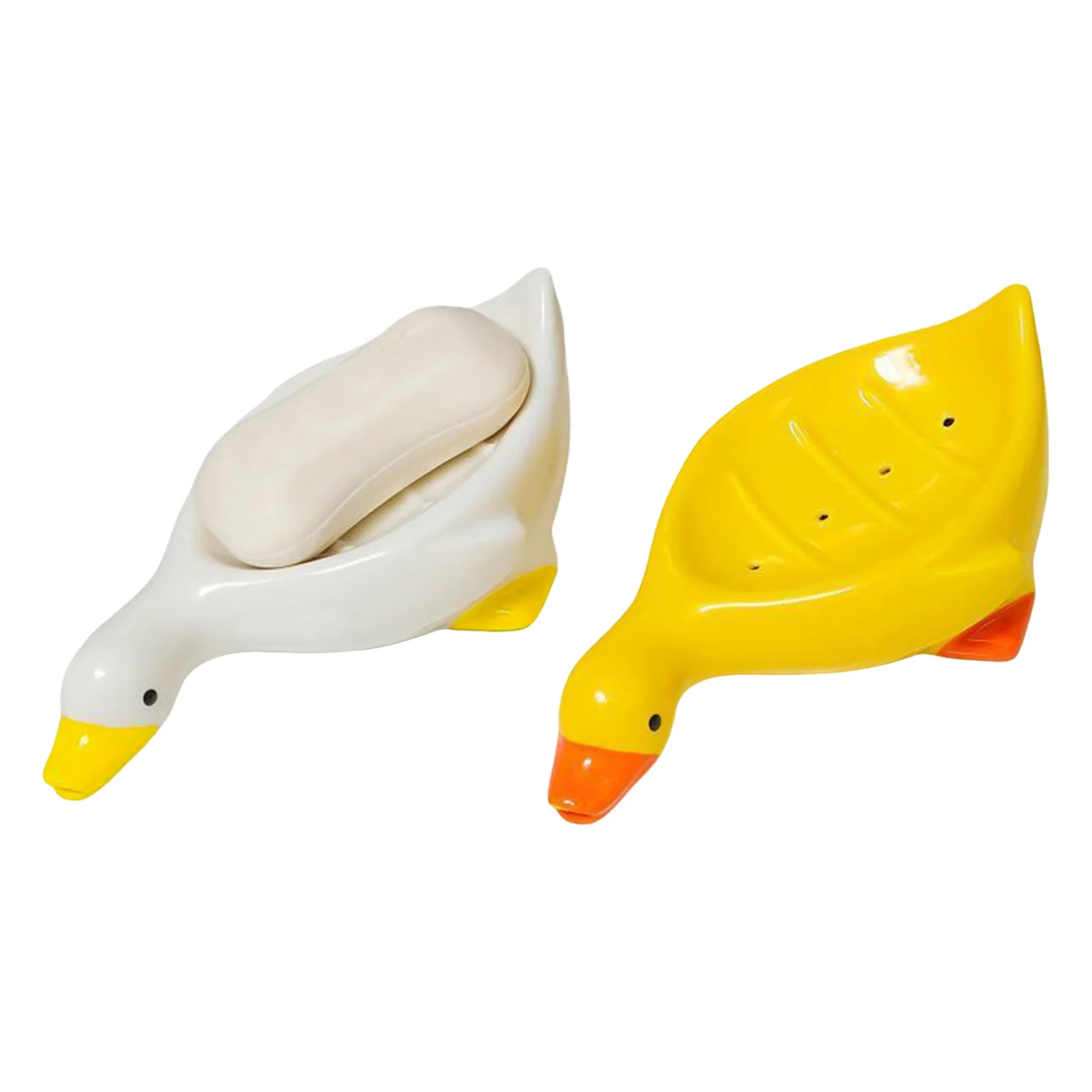 Duck Shape Countertop Soap Dish Drain Rack Shower Soap Holder for Home Flat Dormitory Hotel